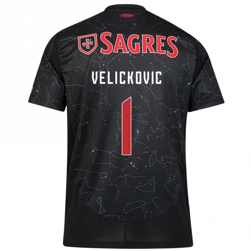 Hombre Fútbol Camiseta Luka Velickovic #1 Negro Rojo 2ª Equipación 2024/25