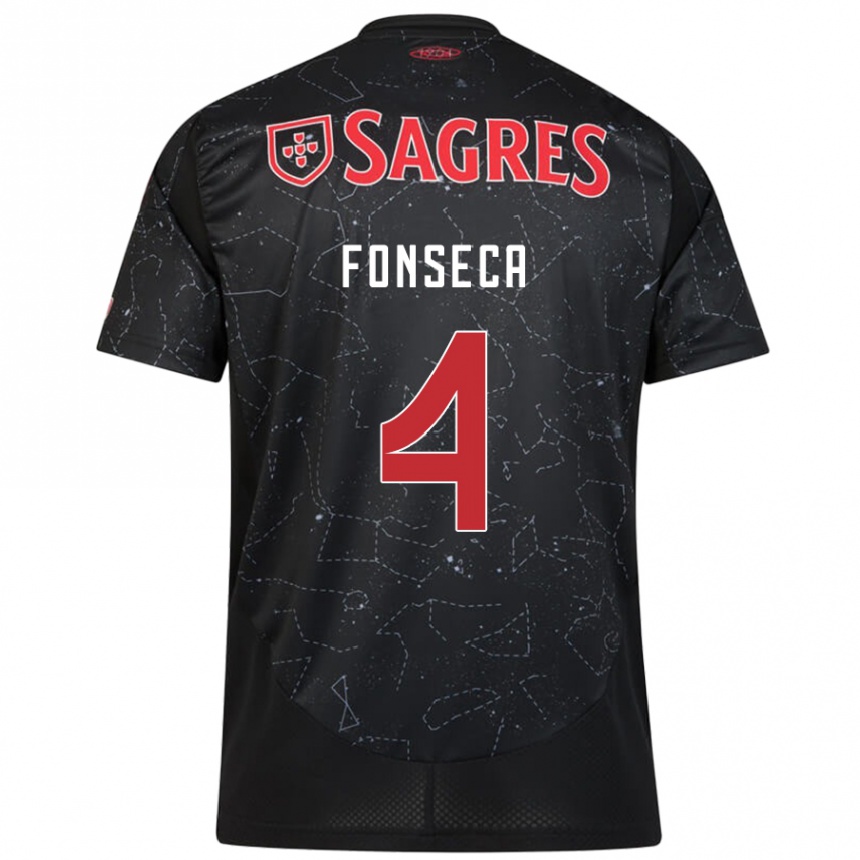 Hombre Fútbol Camiseta João Fonseca #4 Negro Rojo 2ª Equipación 2024/25