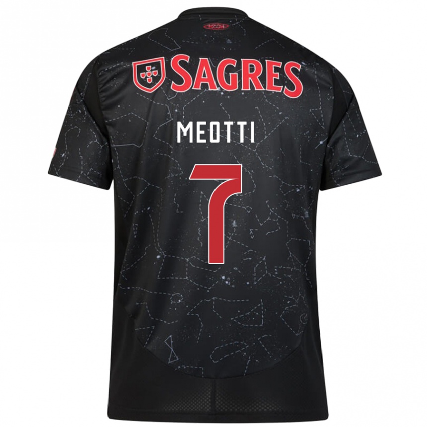 Hombre Fútbol Camiseta Carlos Meotti #7 Negro Rojo 2ª Equipación 2024/25