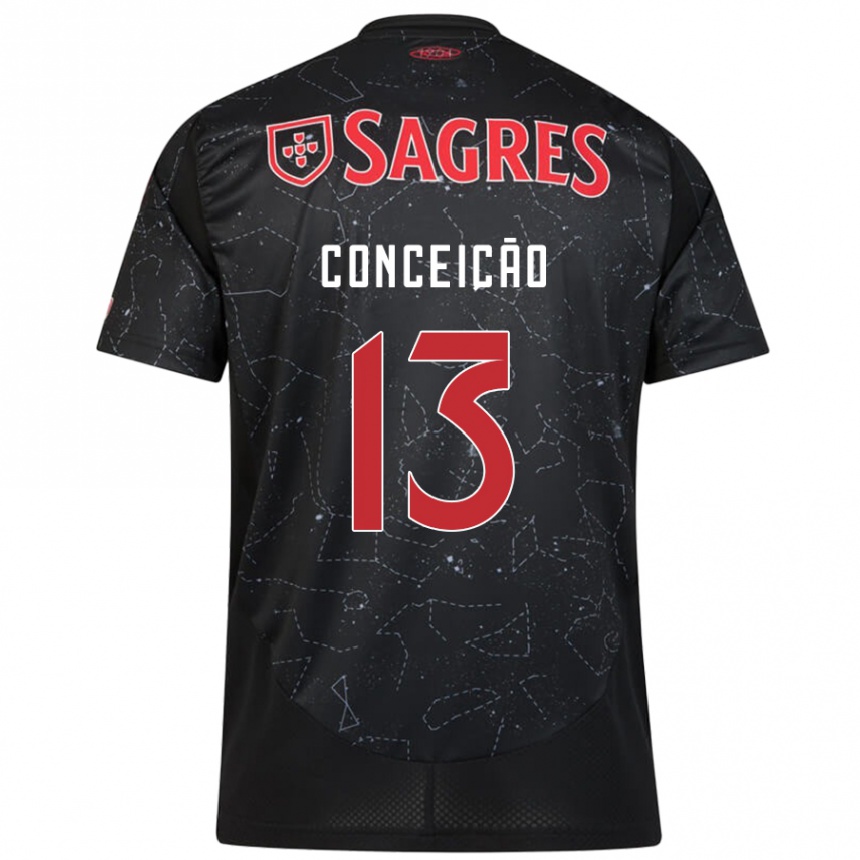 Hombre Fútbol Camiseta João Conceição #13 Negro Rojo 2ª Equipación 2024/25