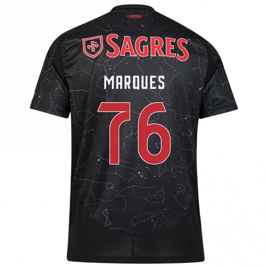 Hombre Fútbol Camiseta Gustavo Marques #76 Negro Rojo 2ª Equipación 2024/25