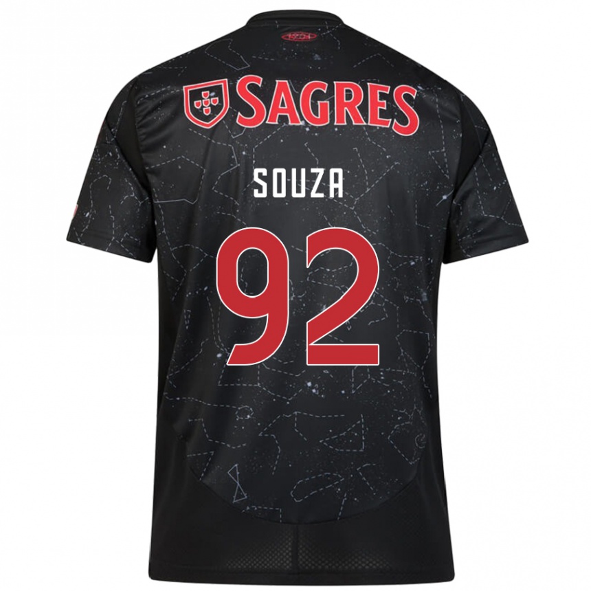 Hombre Fútbol Camiseta Pedro Souza #92 Negro Rojo 2ª Equipación 2024/25