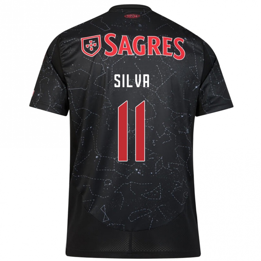 Hombre Fútbol Camiseta Jéssica Silva #11 Negro Rojo 2ª Equipación 2024/25