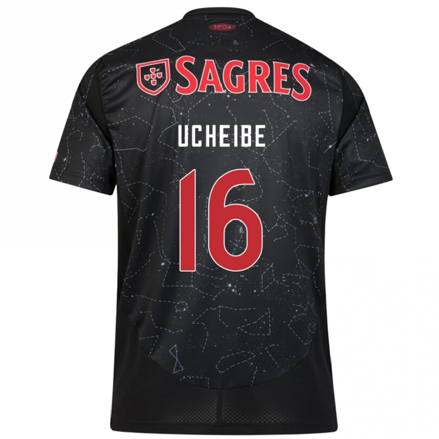 Hombre Fútbol Camiseta Christy Ucheibe #16 Negro Rojo 2ª Equipación 2024/25