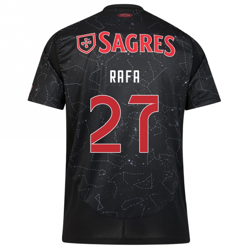 Hombre Fútbol Camiseta Rafa #27 Negro Rojo 2ª Equipación 2024/25