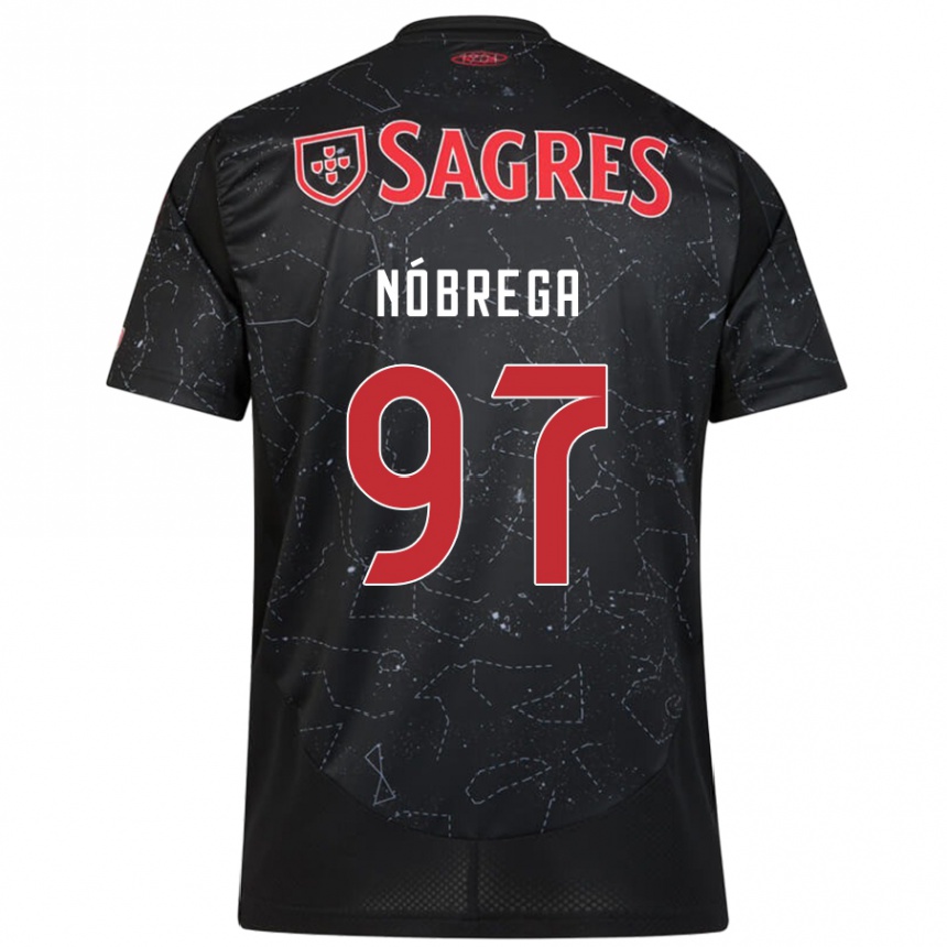 Hombre Fútbol Camiseta Ricardo Nóbrega #97 Negro Rojo 2ª Equipación 2024/25