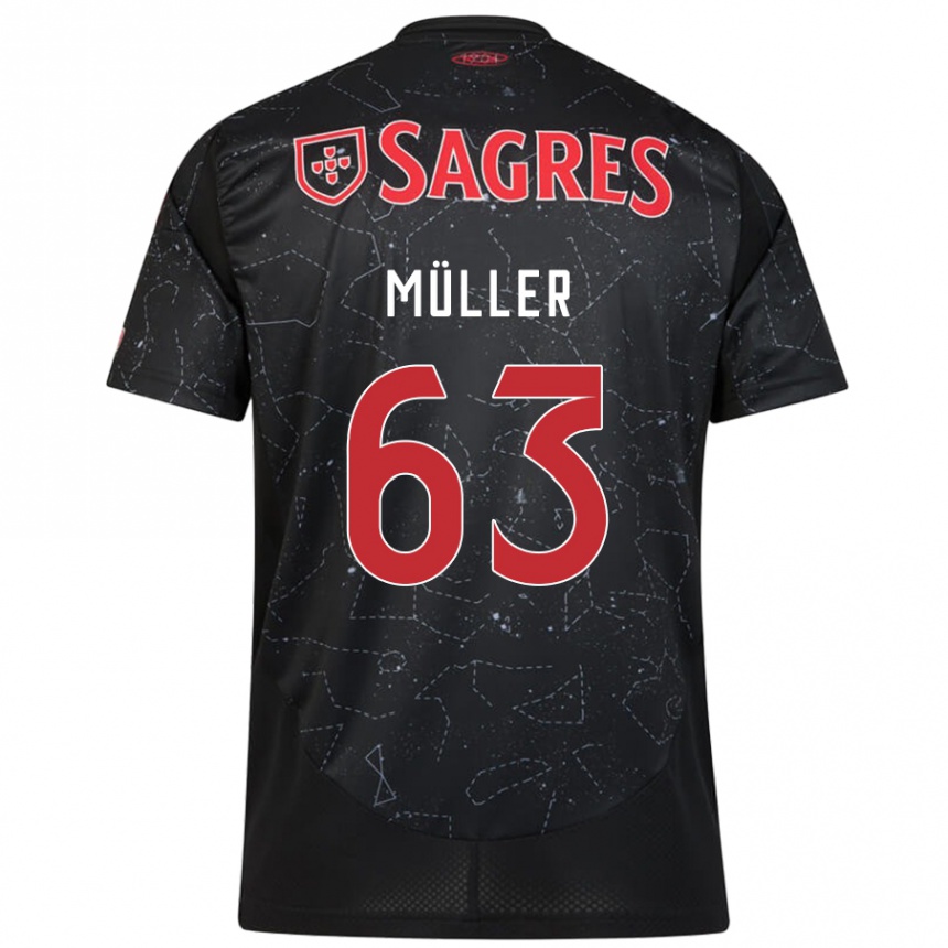 Hombre Fútbol Camiseta José Müller #63 Negro Rojo 2ª Equipación 2024/25