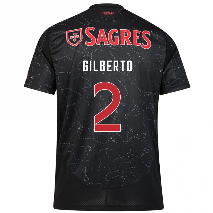 Hombre Fútbol Camiseta Gilberto #2 Negro Rojo 2ª Equipación 2024/25