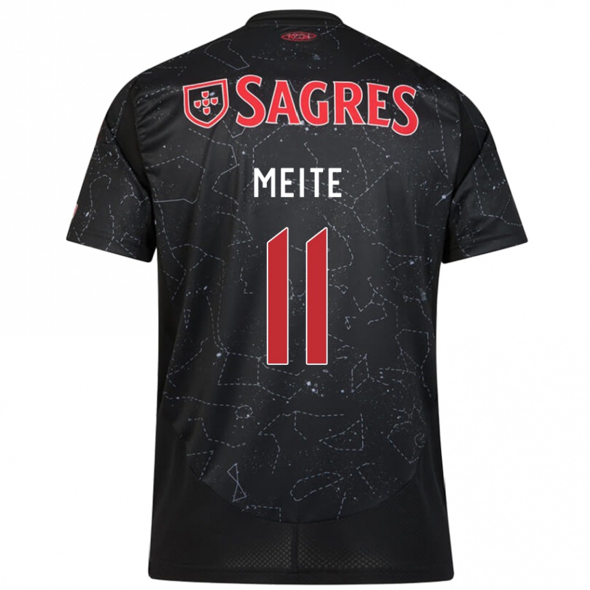 Hombre Fútbol Camiseta Soualiho Meite #11 Negro Rojo 2ª Equipación 2024/25