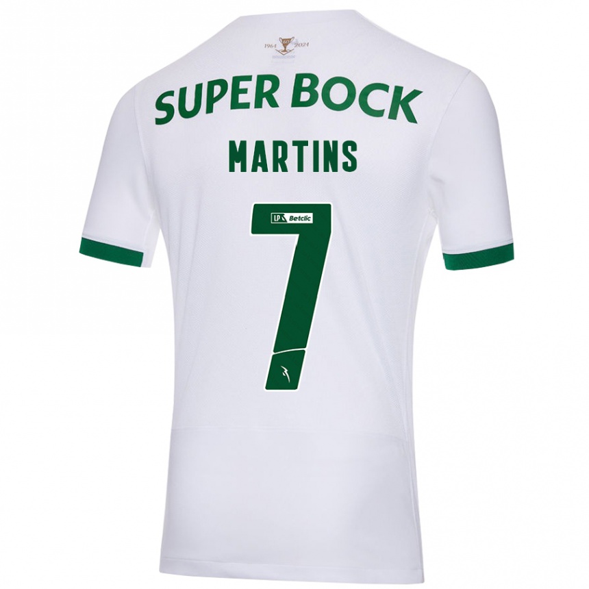 Hombre Fútbol Camiseta Joana David Carromeu Martins #7 Blanco Verde 2ª Equipación 2024/25