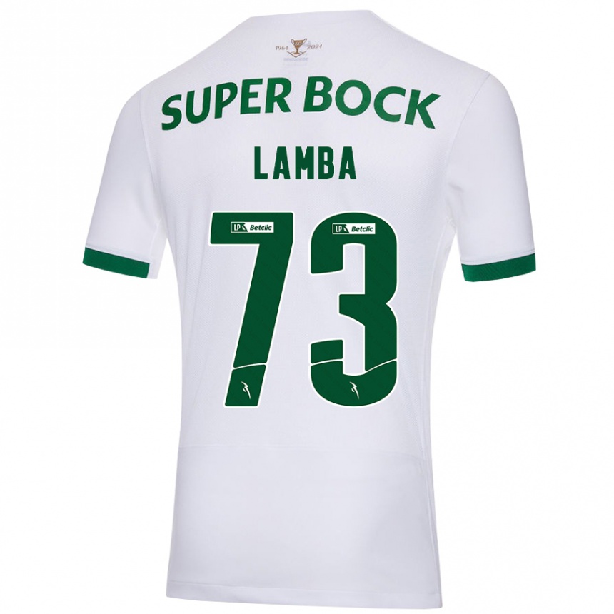 Hombre Fútbol Camiseta Chico Lamba #73 Blanco Verde 2ª Equipación 2024/25