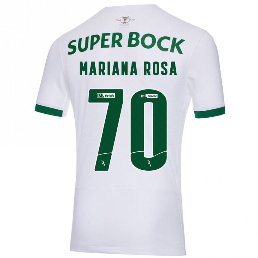 Hombre Fútbol Camiseta Mariana Silva Pinto Vilaça Da Rosa #70 Blanco Verde 2ª Equipación 2024/25