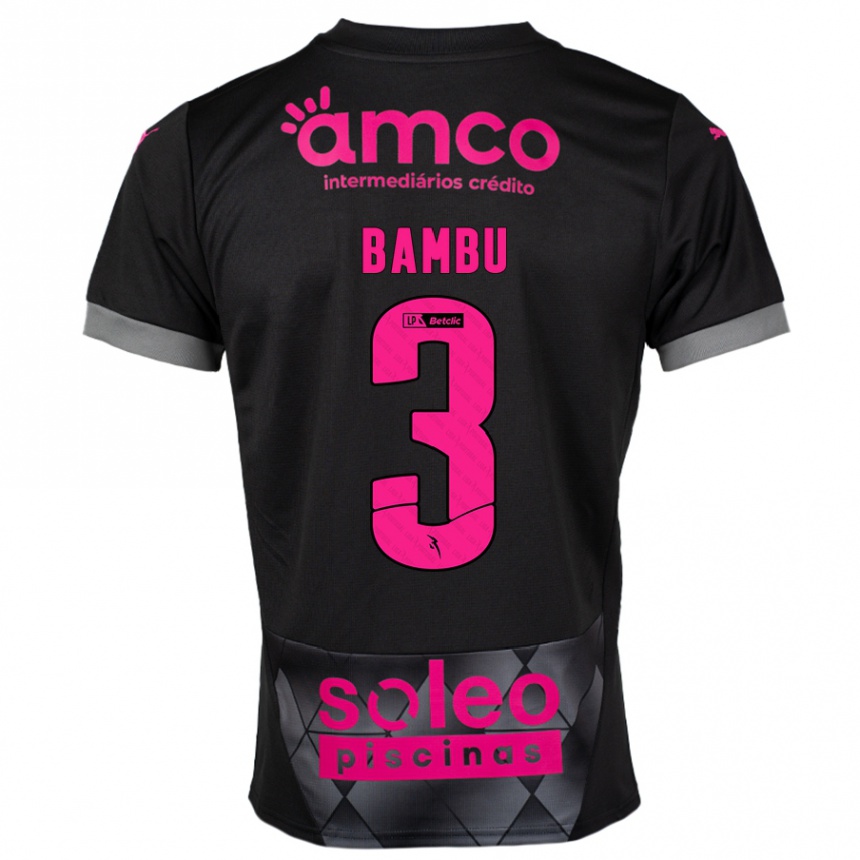 Hombre Fútbol Camiseta Robson Bambu #3 Negro Rosa 2ª Equipación 2024/25