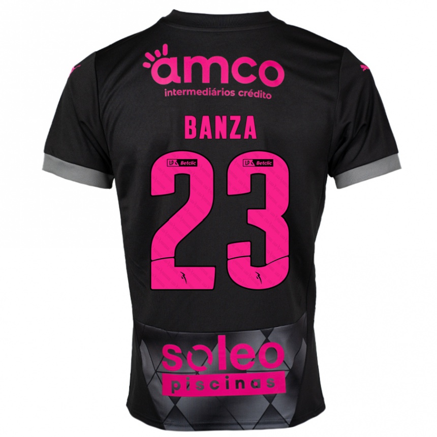 Hombre Fútbol Camiseta Simon Banza #23 Negro Rosa 2ª Equipación 2024/25