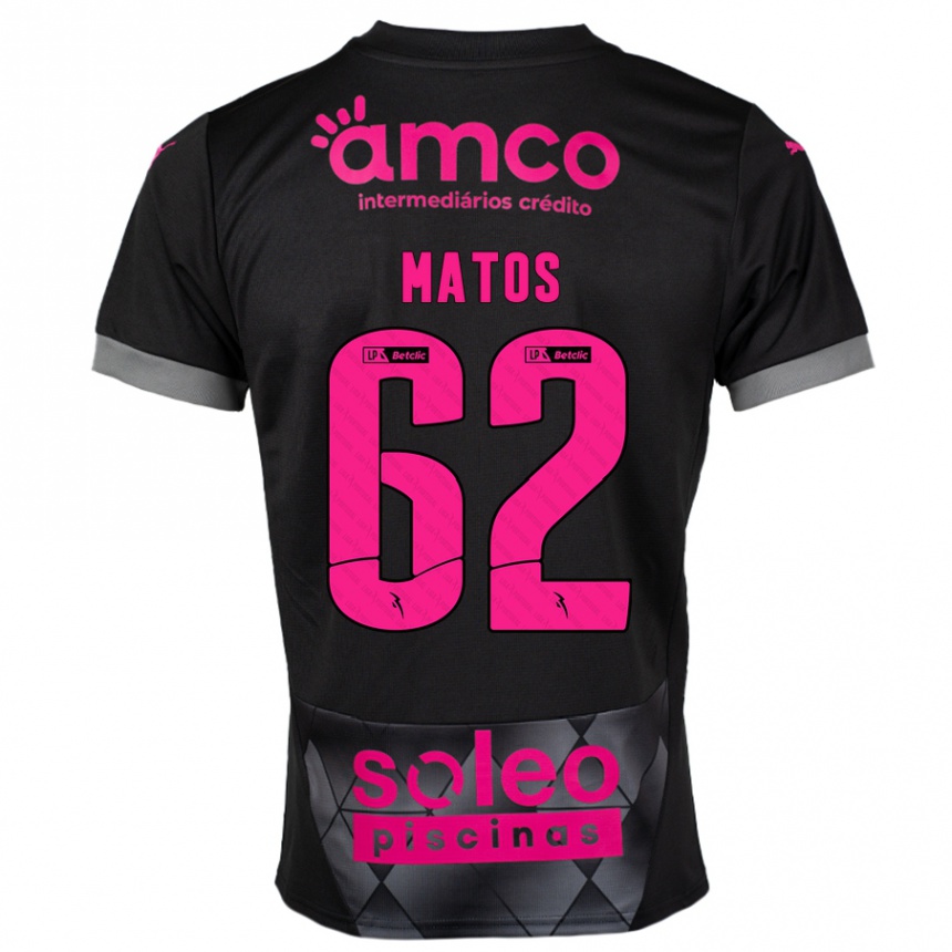 Hombre Fútbol Camiseta Nuno Matos #62 Negro Rosa 2ª Equipación 2024/25