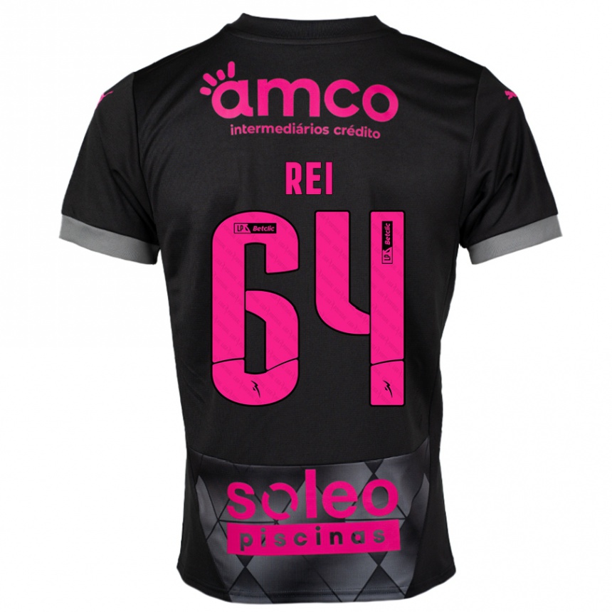 Hombre Fútbol Camiseta Ricardo Rei #64 Negro Rosa 2ª Equipación 2024/25