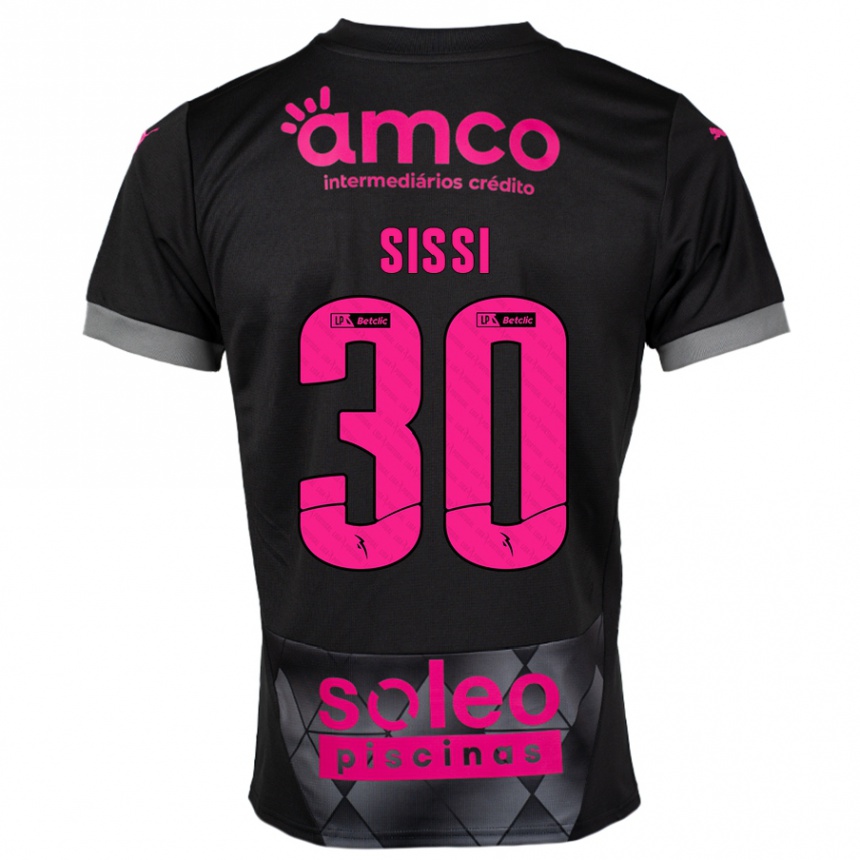 Hombre Fútbol Camiseta Sissi #30 Negro Rosa 2ª Equipación 2024/25