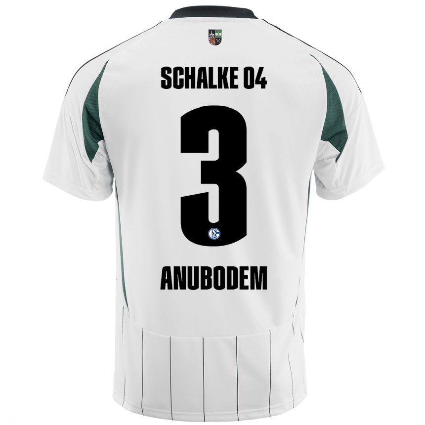 Hombre Fútbol Camiseta Ngufor Anubodem #3 Blanco Verde 2ª Equipación 2024/25