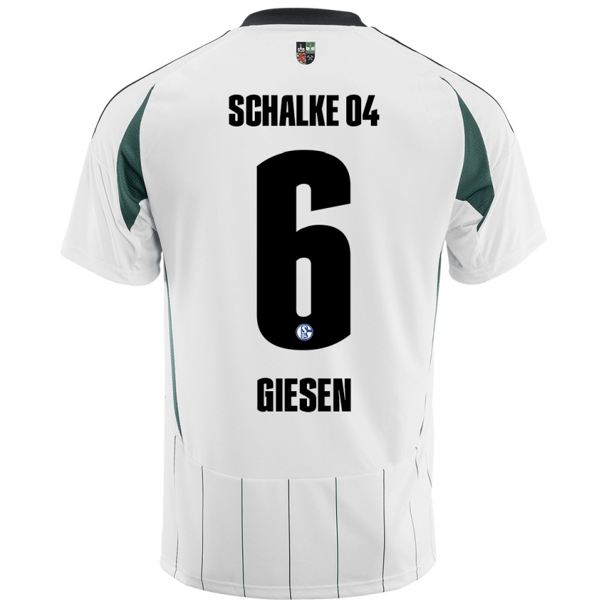 Hombre Fútbol Camiseta Tim Giesen #6 Blanco Verde 2ª Equipación 2024/25