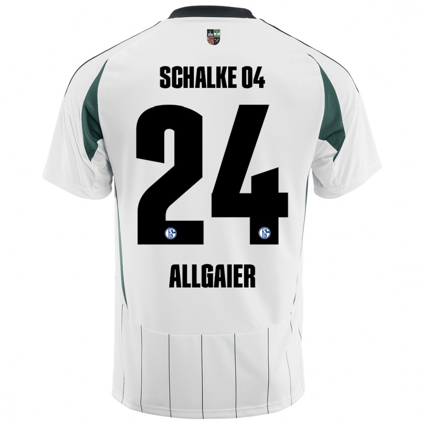 Hombre Fútbol Camiseta Felix Allgaier #24 Blanco Verde 2ª Equipación 2024/25