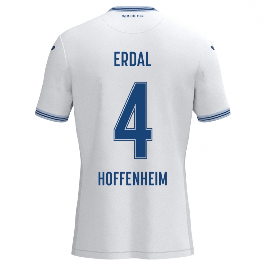 Hombre Fútbol Camiseta İzzet Erdal #4 Blanco Azul 2ª Equipación 2024/25