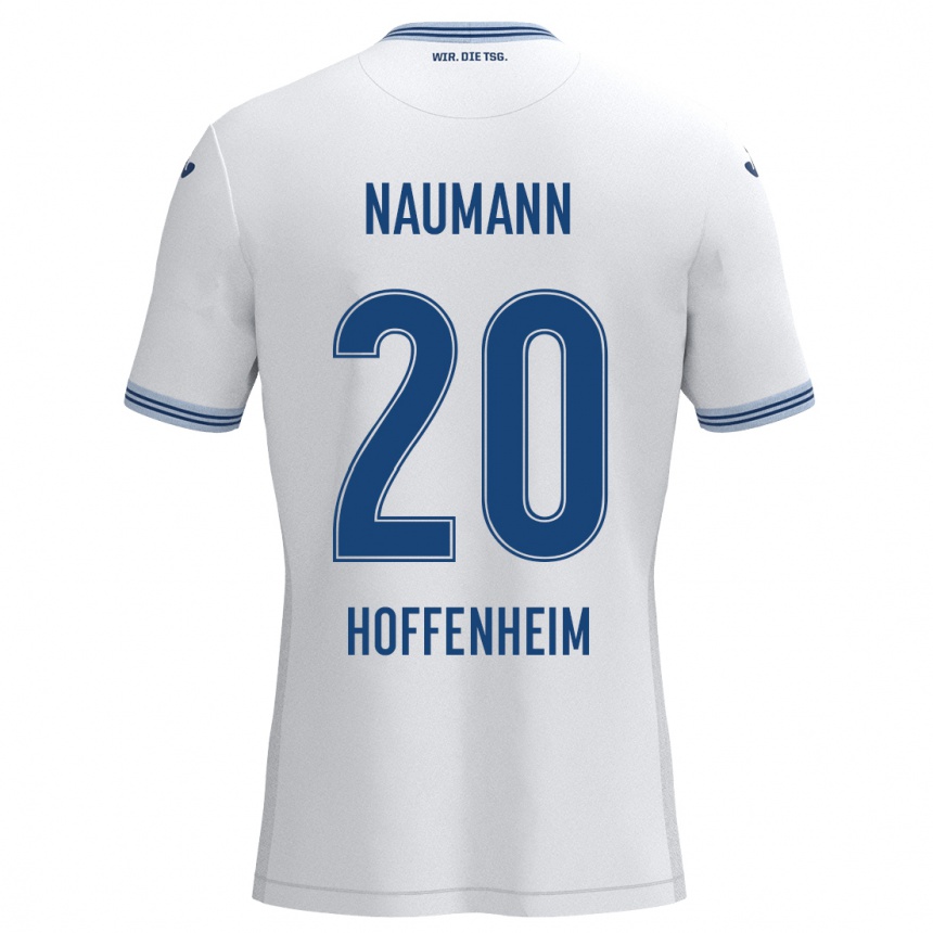 Hombre Fútbol Camiseta Maxim Naumann #20 Blanco Azul 2ª Equipación 2024/25