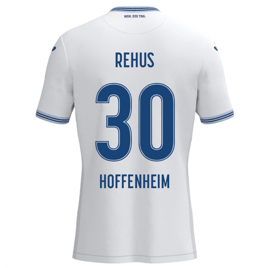 Hombre Fútbol Camiseta Milan Rehus #30 Blanco Azul 2ª Equipación 2024/25