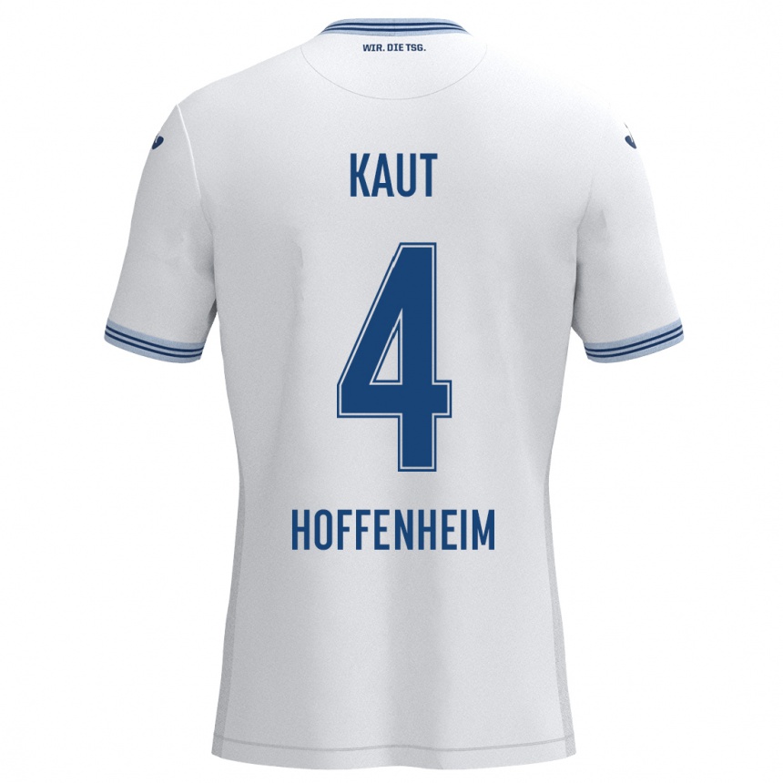 Hombre Fútbol Camiseta Lisann Kaut #4 Blanco Azul 2ª Equipación 2024/25