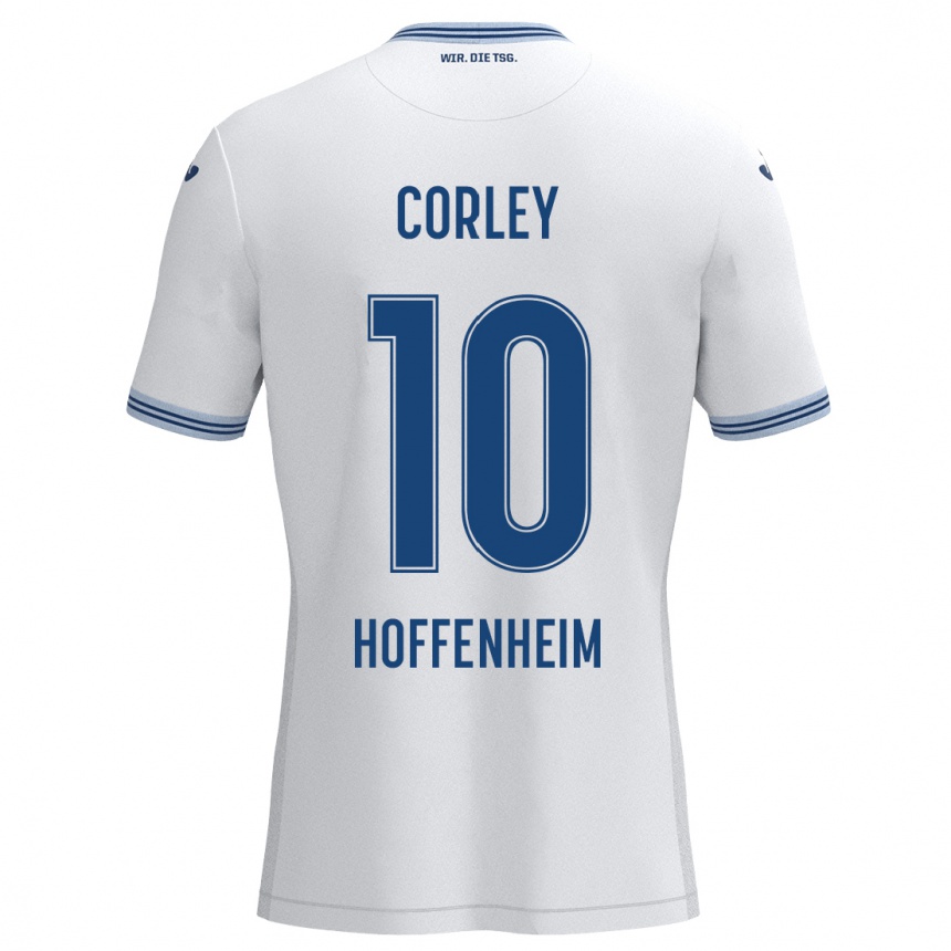 Hombre Fútbol Camiseta Gia Corley #10 Blanco Azul 2ª Equipación 2024/25