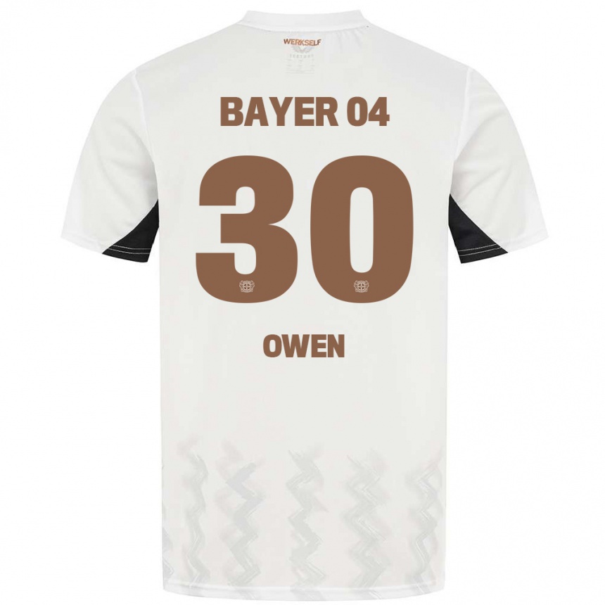 Hombre Fútbol Camiseta Emmanuel Owen #30 Blanco Negro 2ª Equipación 2024/25