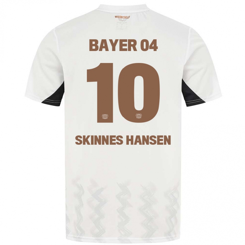 Hombre Fútbol Camiseta Synne Skinnes Hansen #10 Blanco Negro 2ª Equipación 2024/25