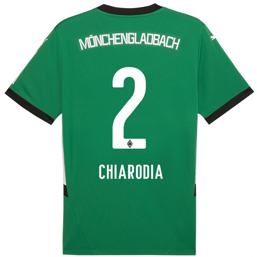 Hombre Fútbol Camiseta Fabio Chiarodia #2 Verde Blanco 2ª Equipación 2024/25