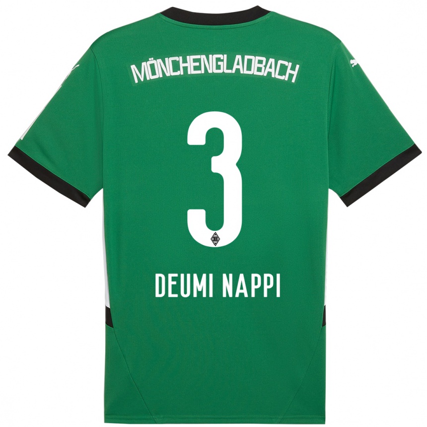 Hombre Fútbol Camiseta Dimitrie Deumi Nappi #3 Verde Blanco 2ª Equipación 2024/25