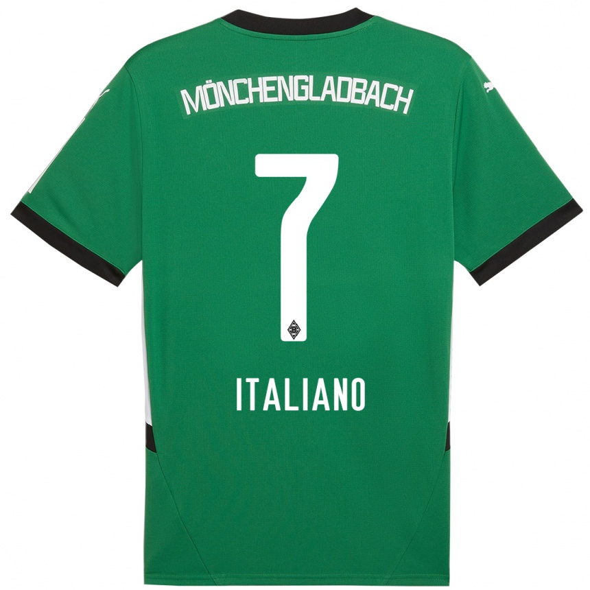 Hombre Fútbol Camiseta Jacob Italiano #7 Verde Blanco 2ª Equipación 2024/25