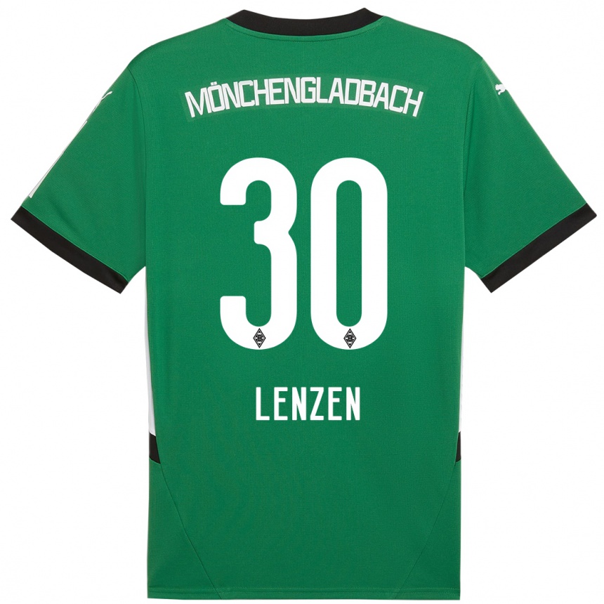 Hombre Fútbol Camiseta Hannah Lenzen #30 Verde Blanco 2ª Equipación 2024/25