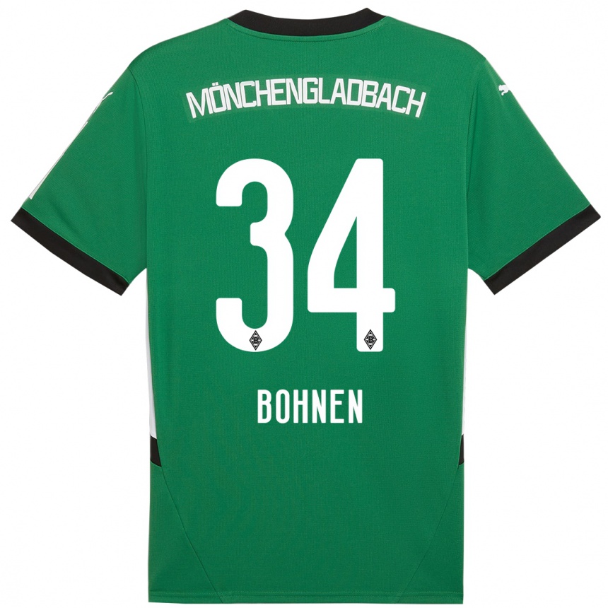 Hombre Fútbol Camiseta Bohnen #34 Verde Blanco 2ª Equipación 2024/25