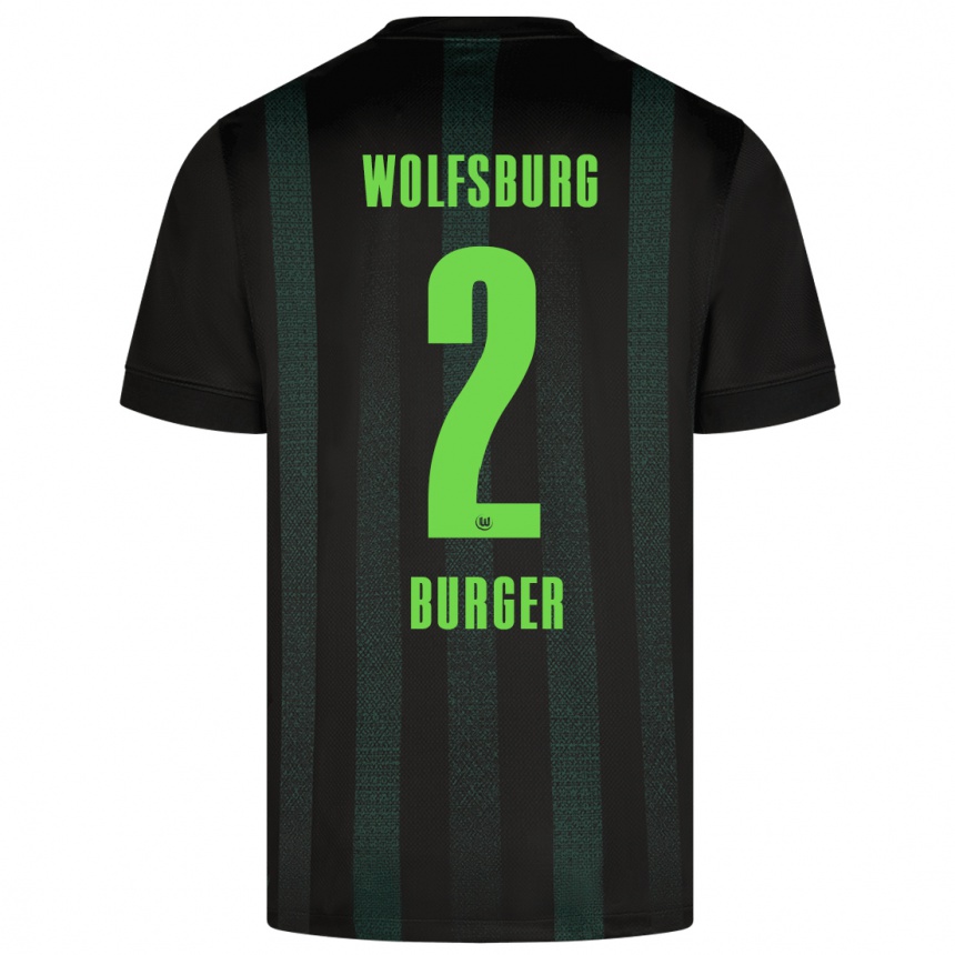 Hombre Fútbol Camiseta Jan Bürger #2 Verde Oscuro 2ª Equipación 2024/25