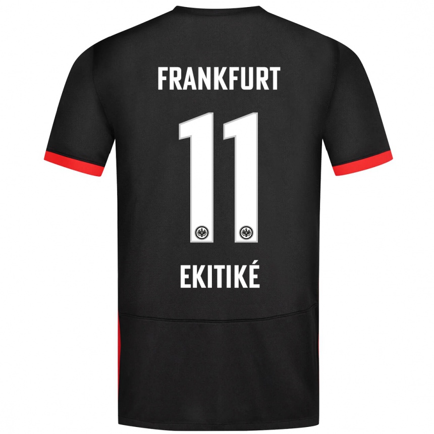 Hombre Fútbol Camiseta Hugo Ekitike #11 Negro 2ª Equipación 2024/25