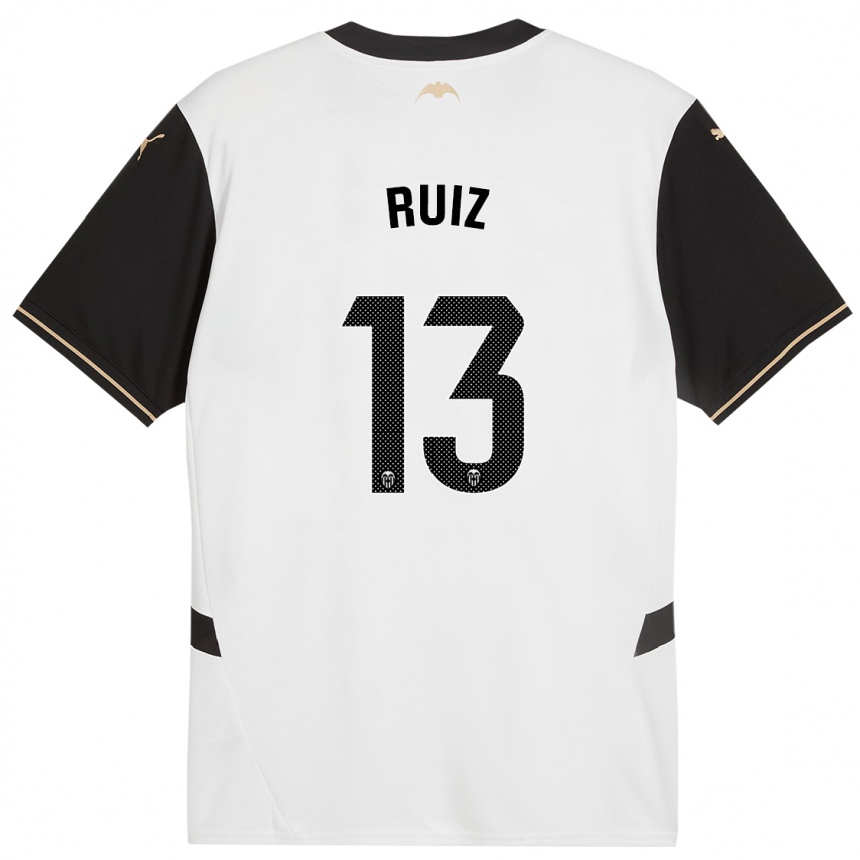 Mujer Fútbol Camiseta Nil Ruiz #13 Blanco Negro 1ª Equipación 2024/25