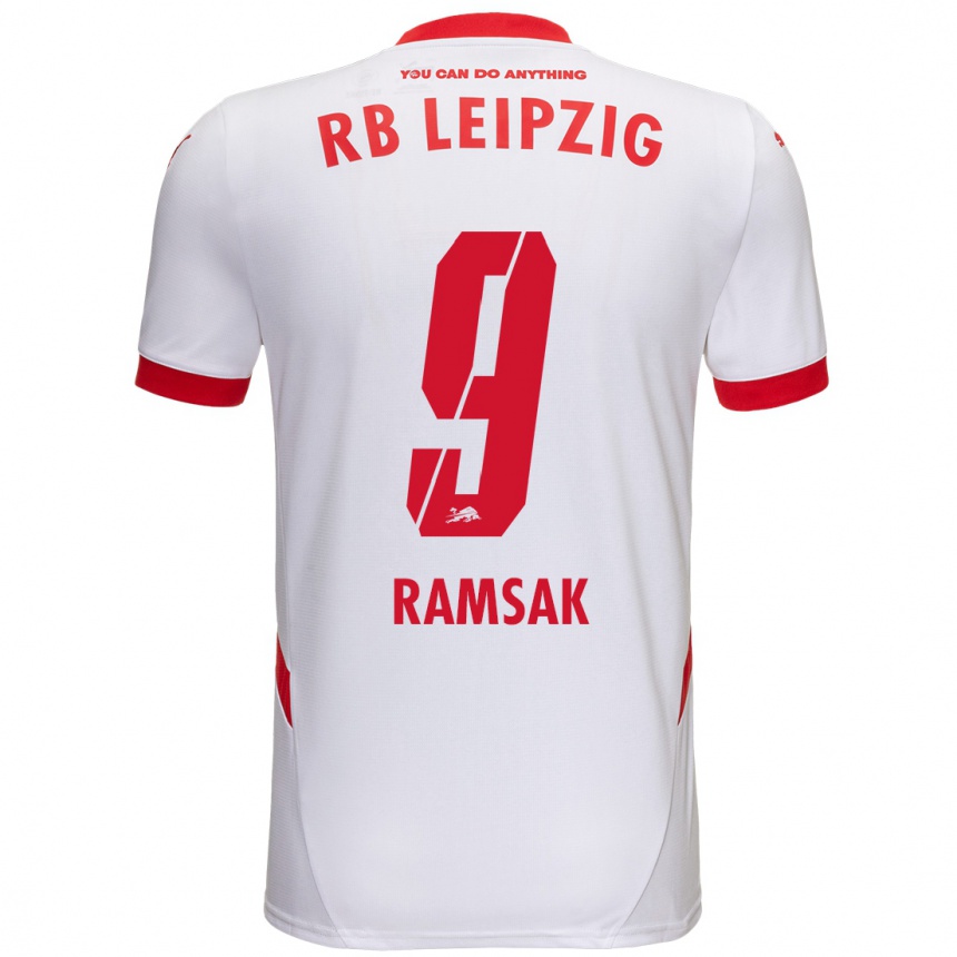 Mujer Fútbol Camiseta Robert Ramsak #9 Blanco Rojo 1ª Equipación 2024/25