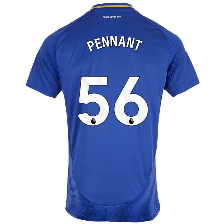 Mujer Fútbol Camiseta Terrell Pennant #56 Azul Blanco 1ª Equipación 2024/25