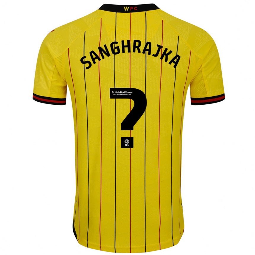 Mujer Fútbol Camiseta Amar Sanghrajka #0 Amarillo Negro 1ª Equipación 2024/25