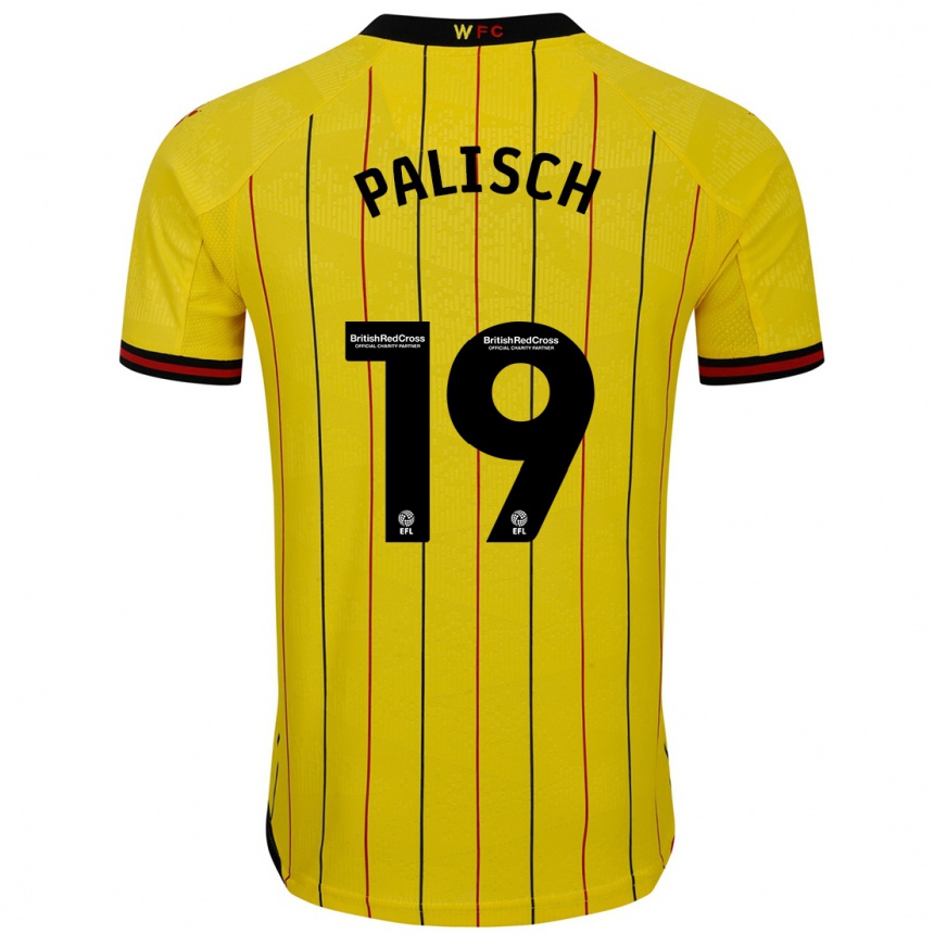 Mujer Fútbol Camiseta Alli Palisch #19 Amarillo Negro 1ª Equipación 2024/25