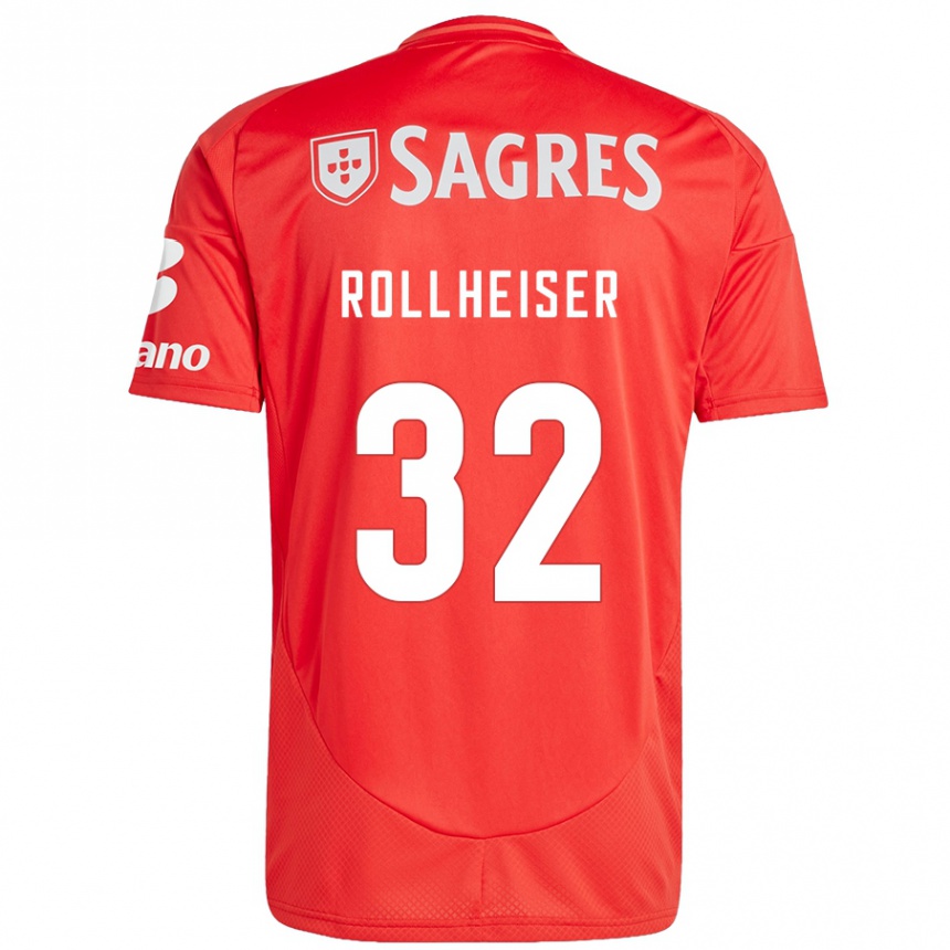 Mujer Fútbol Camiseta Benjamín Rollheiser #32 Rojo Blanco 1ª Equipación 2024/25