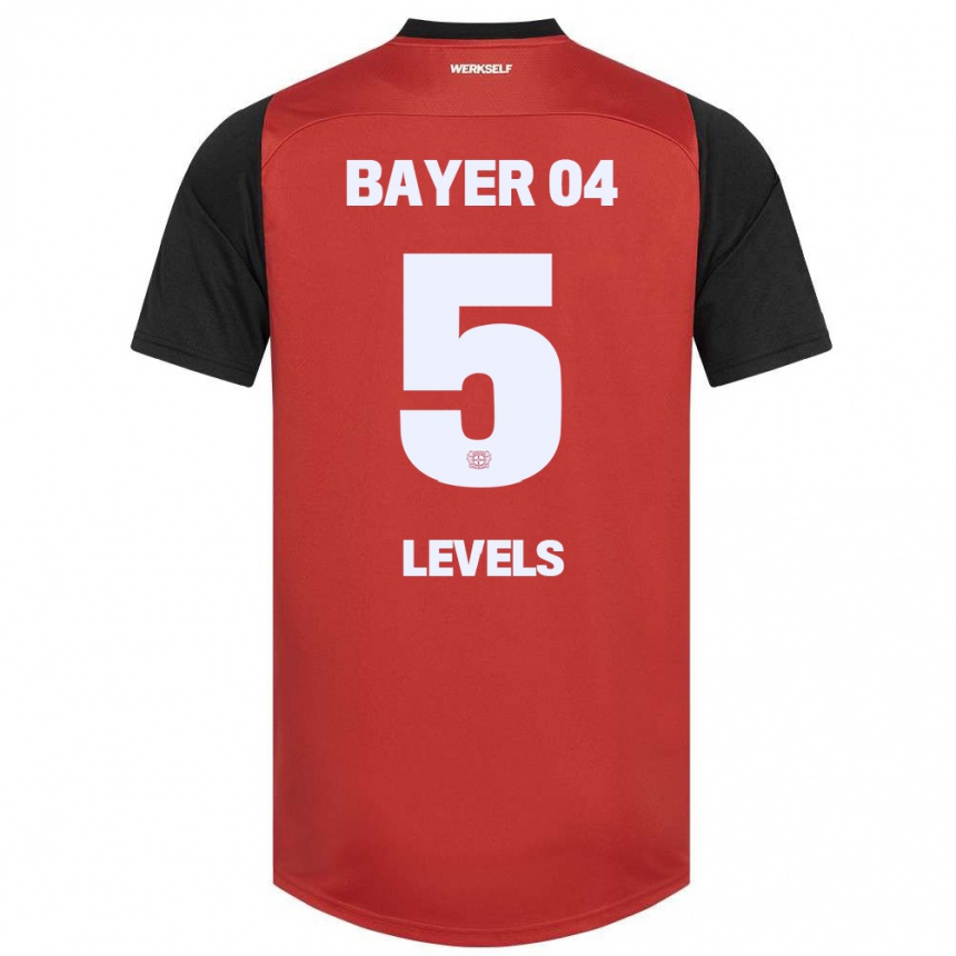 Mujer Fútbol Camiseta Janou Levels #5 Rojo Negro 1ª Equipación 2024/25