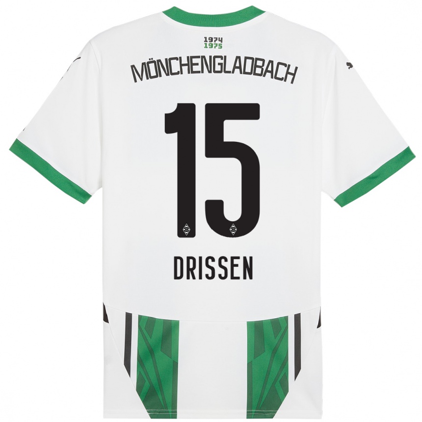 Mujer Fútbol Camiseta Sam Drissen #15 Blanco Verde 1ª Equipación 2024/25