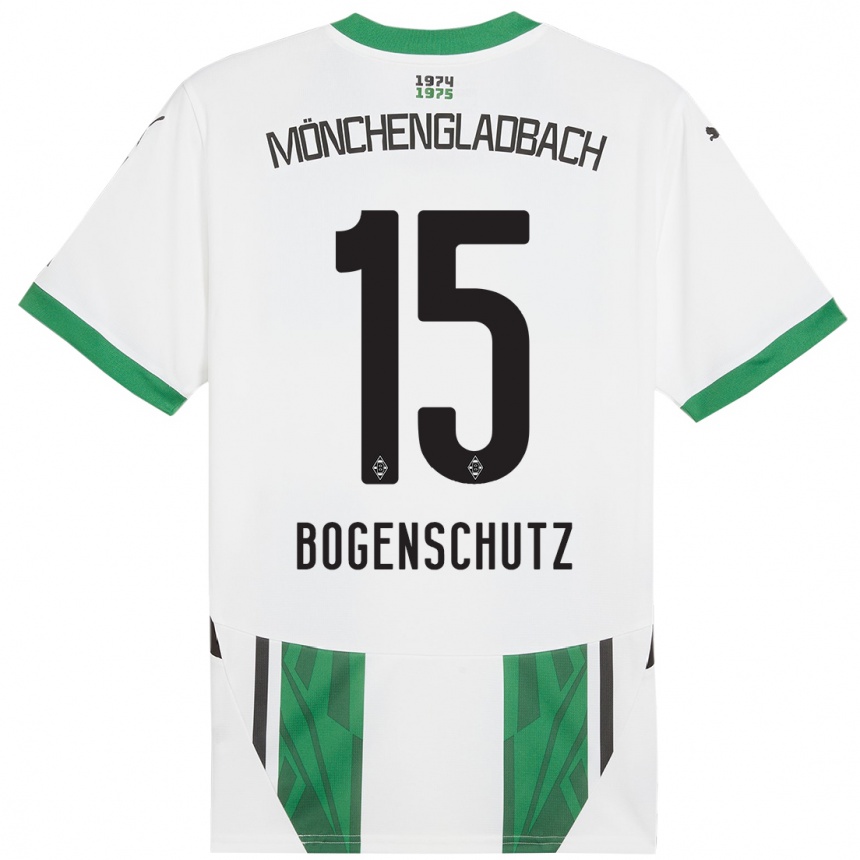 Mujer Fútbol Camiseta Kerstin Bogenschutz #15 Blanco Verde 1ª Equipación 2024/25