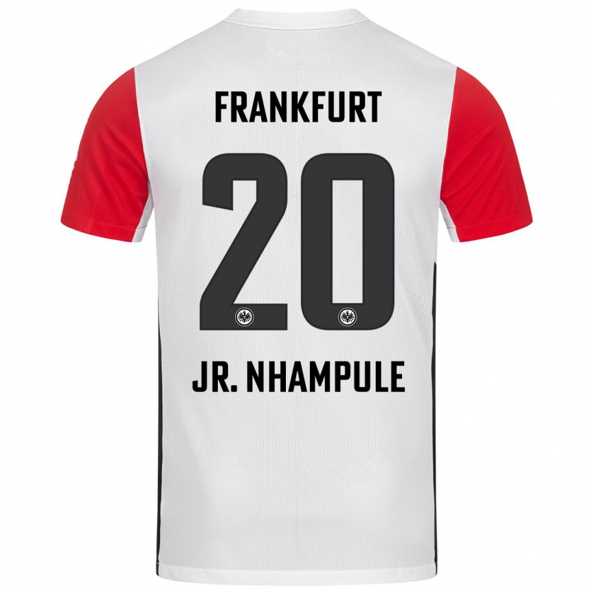 Mujer Fútbol Camiseta Antonio Junior Nhampule #20 Blanco Rojo 1ª Equipación 2024/25