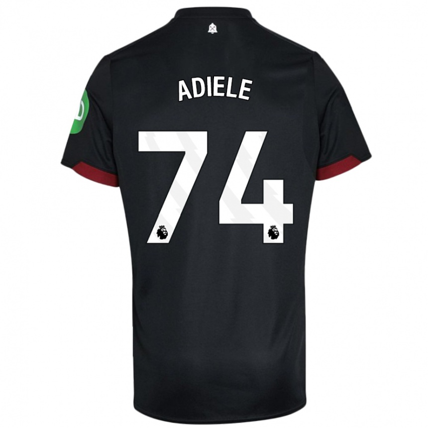 Mujer Fútbol Camiseta Emeka Adiele #74 Negro Blanco 2ª Equipación 2024/25