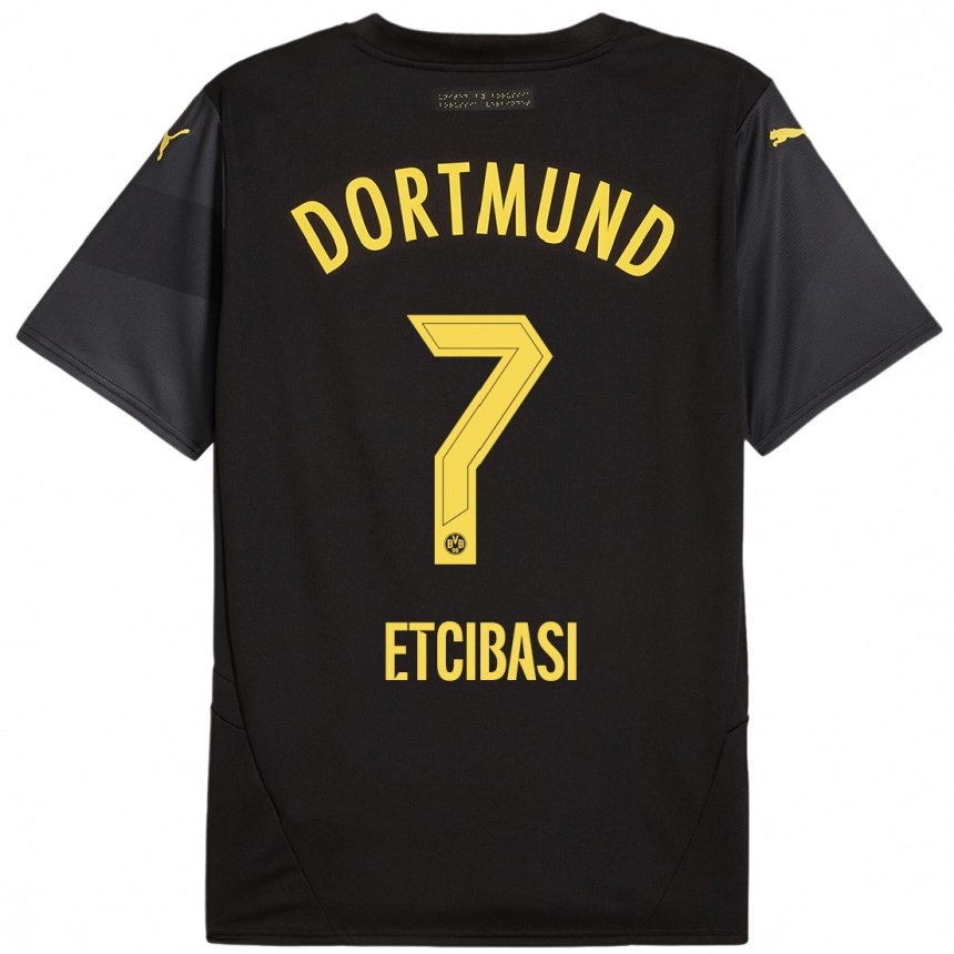 Mujer Fútbol Camiseta Taycan Etcibasi #7 Negro Amarillo 2ª Equipación 2024/25